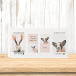 Señal Decorativa De Madera La mejor madre del perro del mundo | Fotografía de<br><div class="desc">¡Esta foto de collage es una celebración de la mejor madre del perro del mundo! El fondo rosa pastel aporta un toque de suavidad y feminidad a la pieza, mientras que las diferentes fotos muestran el amor y el afecto entre un perro y su devoto propietario. Cada foto captura un...</div>