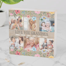 LOVE GRANDMA Nombre personalizado Collage de fotos