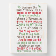 Navidades "Holly to my Jolly" amor Wood Wall Art
