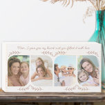 Señal Decorativa De Madera Palabras de amor para mamá 4 Hoja Delicada de Foto<br><div class="desc">Bloque de madera para fotos femeninas para mamá - o muy fácil de personalizar para alguien más. La plantilla de fotos muestra 4 de tus fotos favoritas en formato vertical con esquinas redondeadas. Leído con una frase amorosa en un guión claro y escrito a mano, que dice "Te di mi...</div>