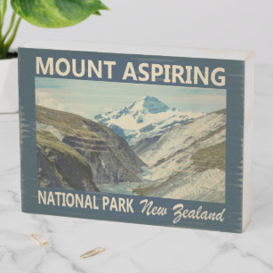 Señal Decorativa De Madera Parque nacional del Monte Aspirante Nueva Zelanda 