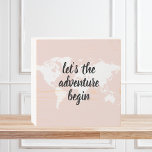 Señal Decorativa De Madera Pink positivo vamos al mapa mundial de aventuras<br><div class="desc">Pink positivo vamos al mapa mundial de aventuras</div>