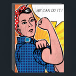 Señal Decorativa De Madera ¡Podemos Hacerlo! Rosie The Riveter Vintage Wooden<br><div class="desc">¡El clásico icono americano es reimaginado al estilo de Pop Art!  Dos estilos claramente americanos remezclados y reimaginados para agregar pop y flair a cualquier espacio!</div>