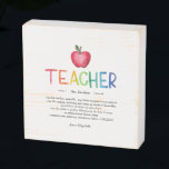 Señal Decorativa De Madera Profesor de acuarela moderno arco iris gracias<br><div class="desc">Eres mi héroe, profesor. Perfecto regalo para tu profesor favorito para Navidades, de vuelta a la escuela, fin de año o Día de Apreciación del Profesor. Personalice con su propia definición para crear un regalo único, divertido y reflexivo. Dígale al profesor de su hijo cuánto ha significado para usted y...</div>