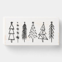 Rótulo de árbol navideño moderno