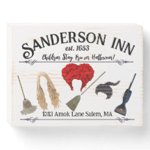 Sanderson Inn Halloween Funny Wood Rótulo