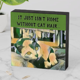 Señal Decorativa De Madera Un hogar gracioso de arte Mascota sin pelo de gato