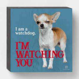 Señal Decorativa De Madera Watchdog Chihuahua - Personalizable