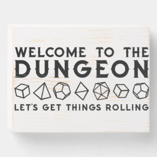 Señal Decorativa De Madera Welcome To The Dungeon Lets Get Rolling