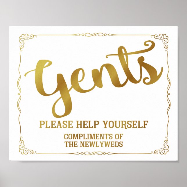 Señal del baño de los gents - Cartel de la cesta d (Frente)