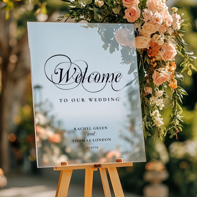 Señal del Boda de caligrafía de bienvenida elegant (Subido por el creador)