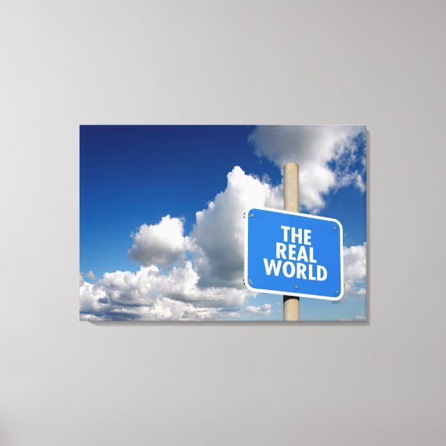 Señal del mundo real con cielo azul y nubes (Anverso)