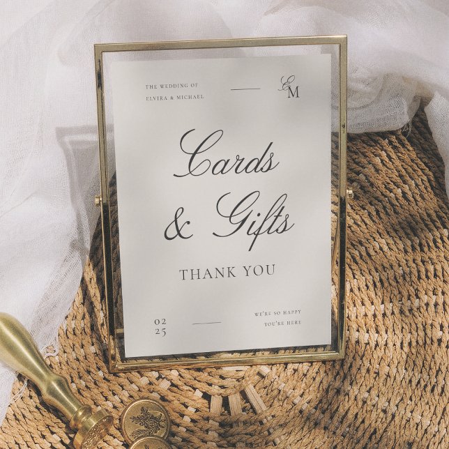 Señal Editorial de Boda Tarjetas y Regalos Minimal (Subido por el creador)