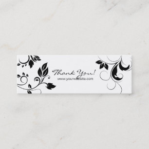 Señal floral blanca negra 3 de la tarjeta de