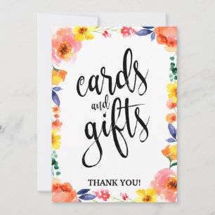Señal floral boho asequible de tarjetas y regalos