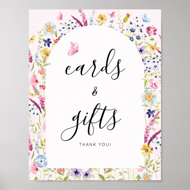 Señal floral para despedida de soltera Tarjetas y  (Frente)