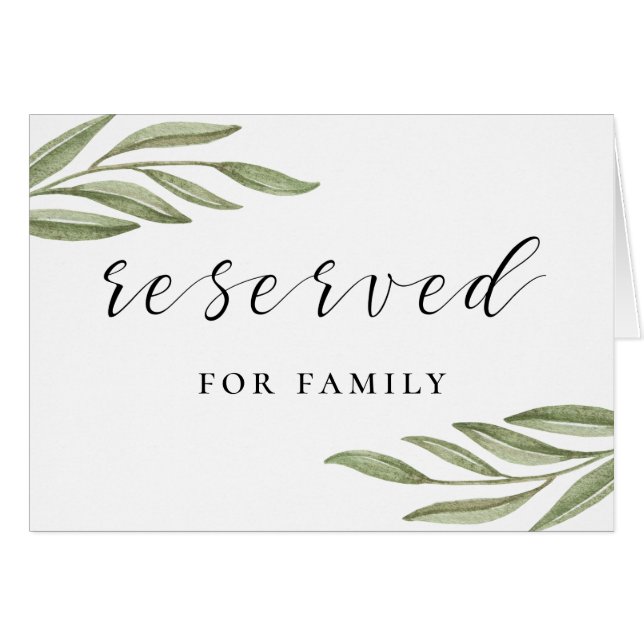 Señal reservada del boda de caligrafía vegetal (Anverso (Horizontal))