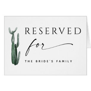 Señal reservada del boda de vegetación de cactus d