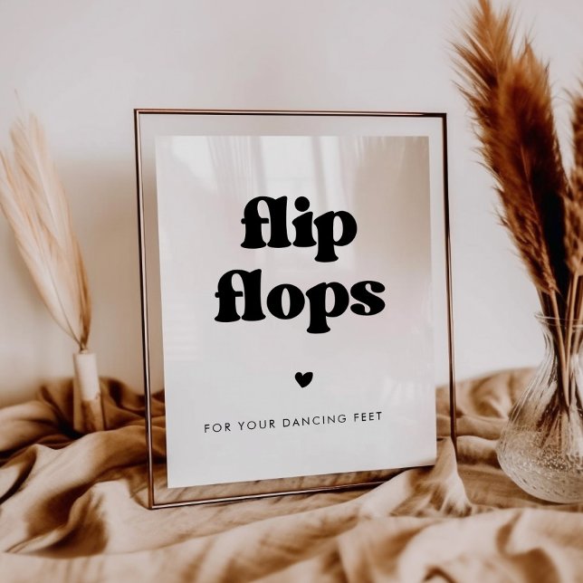 Señal retro elegante de Flip Flops blanco y negro (Subido por el creador)