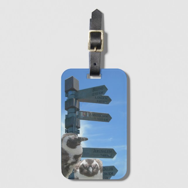 Señal sudafricana + etiqueta para equipaje de ping (Anverso vertical)