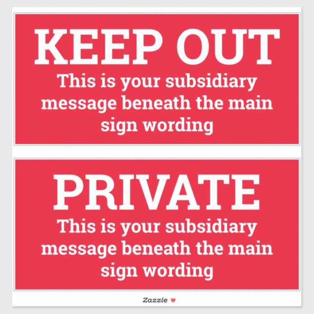 Señales de advertencia - Dos Rótulos como Pegatina (Hoja)