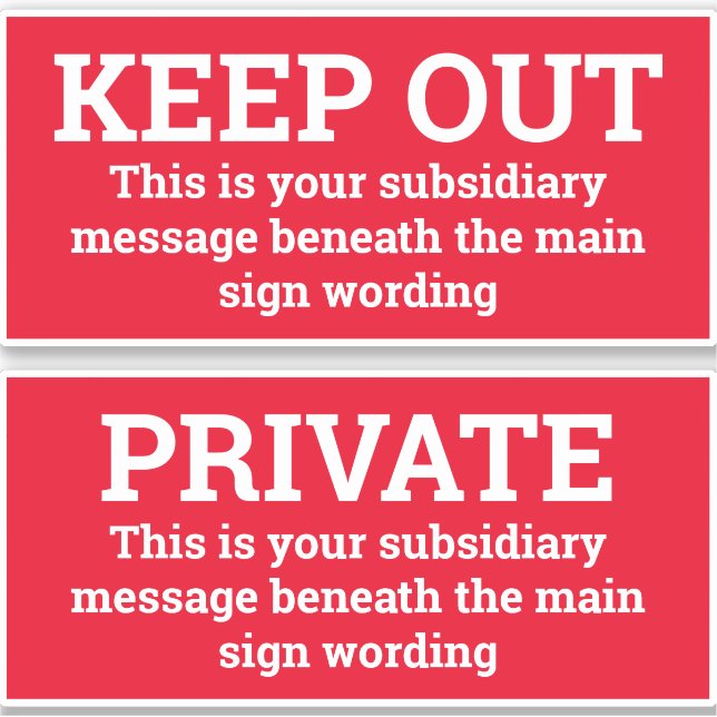 Señales de advertencia - Dos Rótulos como Pegatina (Anverso)