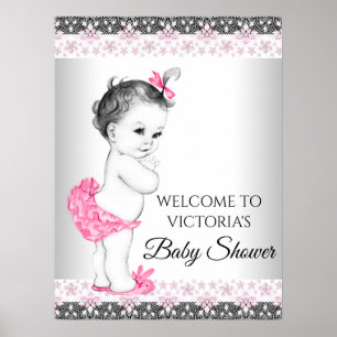 Señales de Baby Shower de Niña Vintage