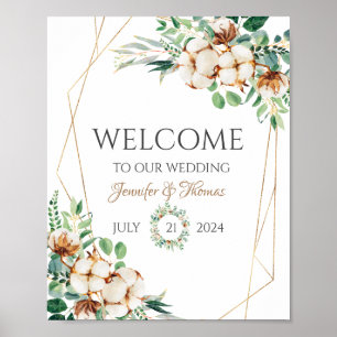 Señales de bienvenida boda Eucalyptus y Cotton
