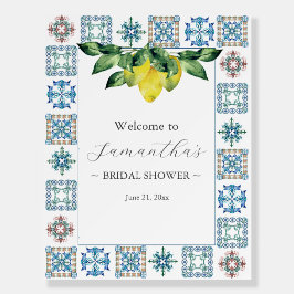 Señales de bienvenida de ducha de novia con lémulo