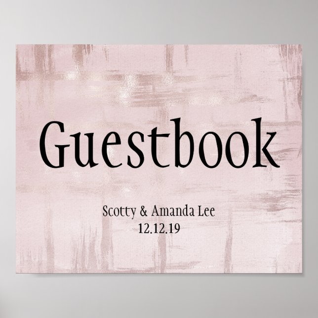 Señales de boda personalizables en rosa dorado (Frente)