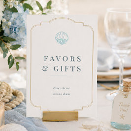 Señales de Favor de Mesa de Boda de Conchas Náutic