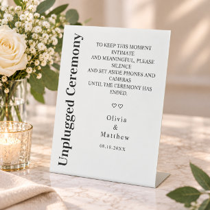 Señales de mesa de boda minimalista moderna