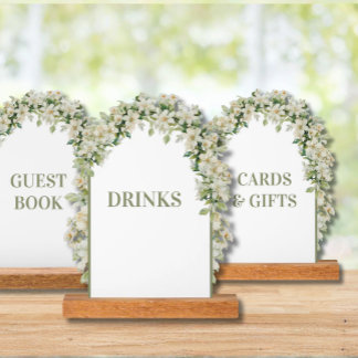 Señales de mesa para actividades de boda
