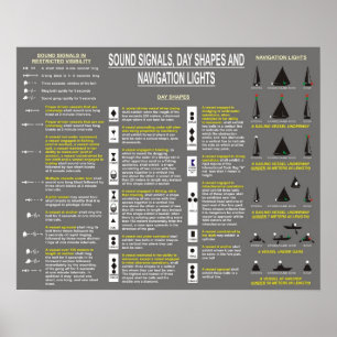 Señales de sonido, formas de día y luces de navega