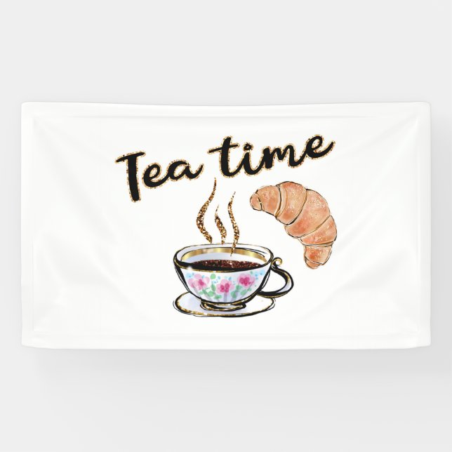 Señales de tiempo de té, accesorios para fiesta de (Horizontal)
