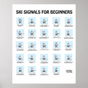 Señales del esquí para el poster de los