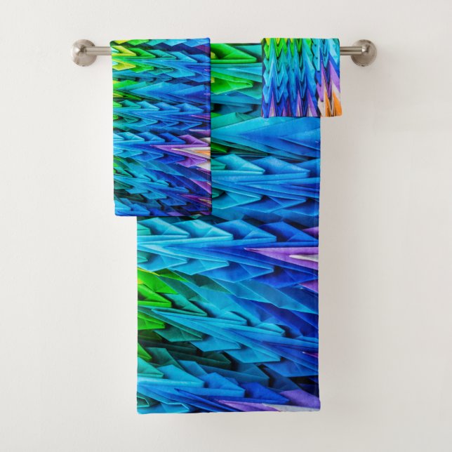 Senbazuru o mil grúas de origami toalla de baño (In situ)