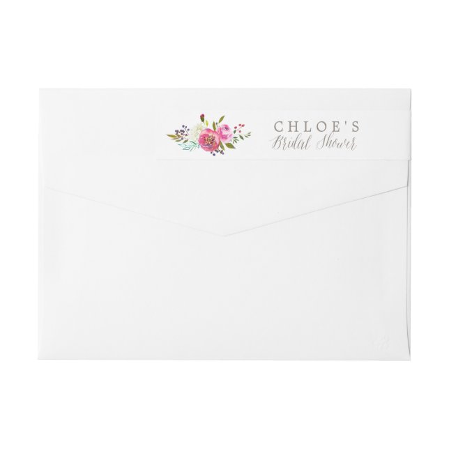 Sencilla acuarela floral Bouquet Bridal Ducha (Reverso)