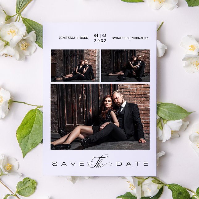 Sencilla Boda moderna Pareja 3 Fotos Collage (Subido por el creador)