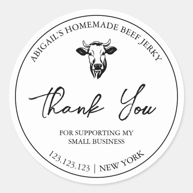 Sencilla carne casera Jerky Gracias Etiqueta (Anverso)