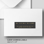 Sencilla dirección de 24 bodas para las etiquetas<br><div class="desc">Etiquetas personalizadas simples, minimalistas, individuales, negras y falsas bodas de oro para los invitados (24 destinatarios) para el envío de invitaciones por correo, con una moderna y minimalista tipografía clásica. El tamaño de una etiqueta es de 4, 2 x 1, 7 pulgadas para una hoja de 14 x 14 pulgadas...</div>