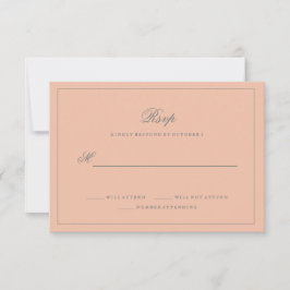 Sencilla elegancia Rubor de matrimonio rosa RSVP