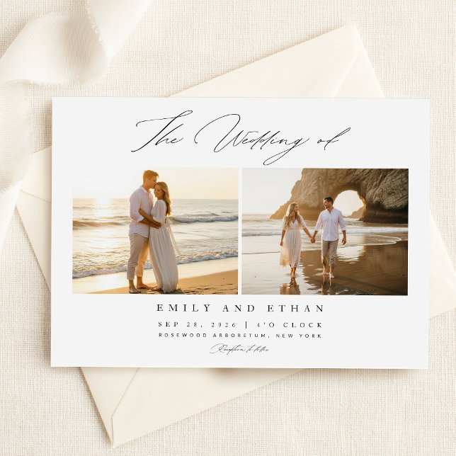 Sencilla Elegante Invitación de Boda con Código QR (Subido por el creador)