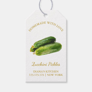 Sencilla etiqueta casera Zucchini Pickle Hang Blan