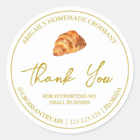 Sencilla etiqueta croissant casero de agradecimien