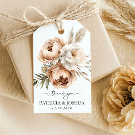 Sencilla etiqueta de regalo de bodas rusticas favo