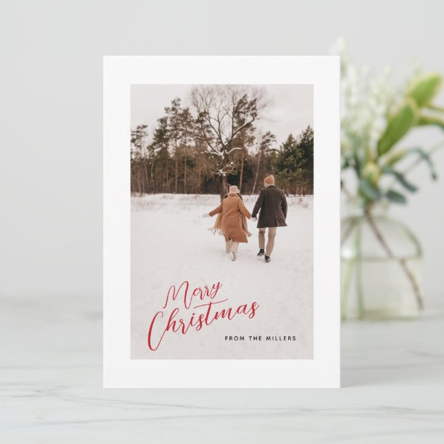 Sencilla familia Feliz Navidad Festividades (Anverso de pie)