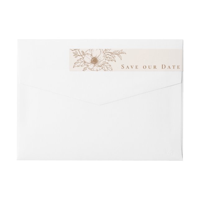 Sencilla floral marfil Gold Anemone Art Save the D (Reverso)