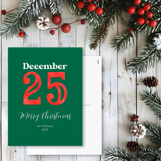 Sencilla Foto Familiar de Navidad Roja y Verde (Subido por el creador)