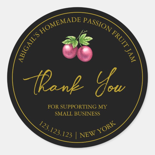 Sencilla fruta de la pasión casera etiqueta de agr (Anverso)